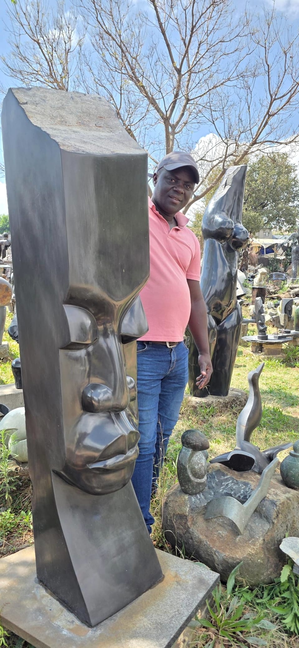 Langton behind his tall face column