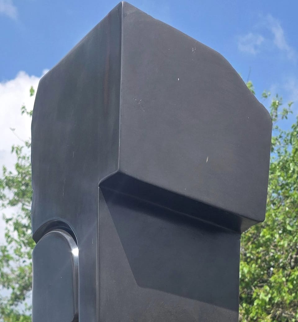The upper planes and the carved eye, in close view